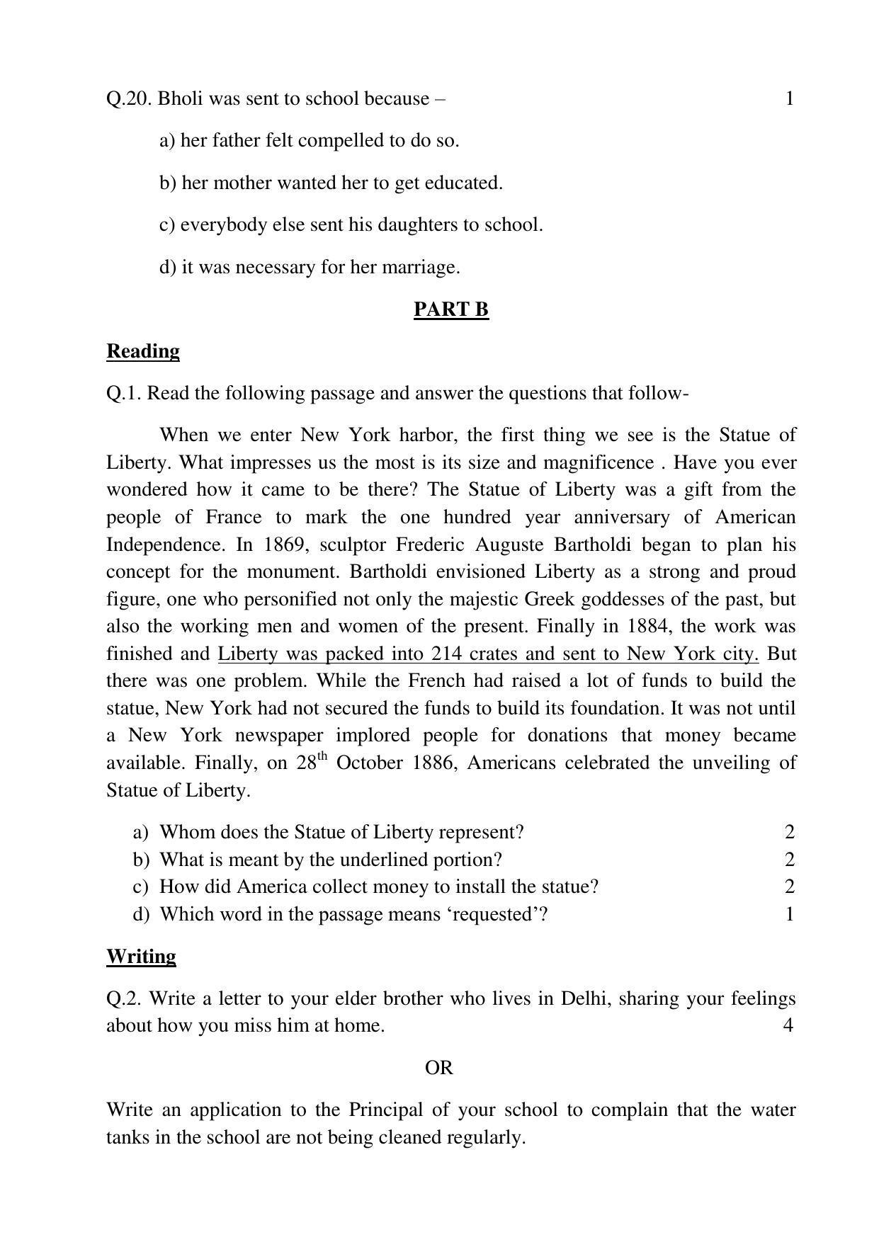 UP Board  Class 10 English Model Papers 2023 - Page 6