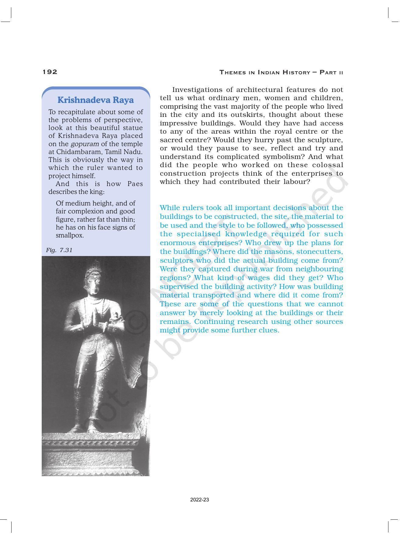NCERT Book for Class 12 History (Part-II) Chapter 7 An Imperial Captial Vijayanagara - Page 23
