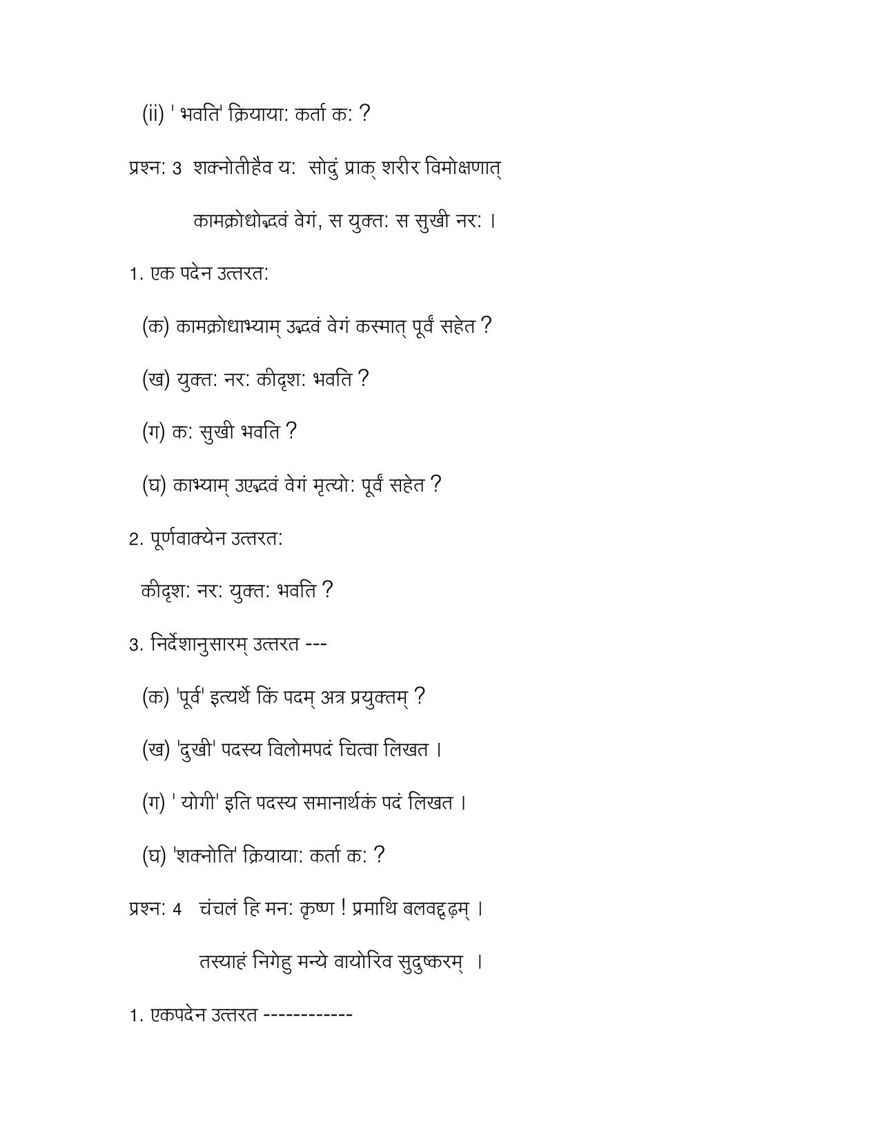 CBSE Worksheets for Class 10 Sanskrit Assignment 5 - Page 7