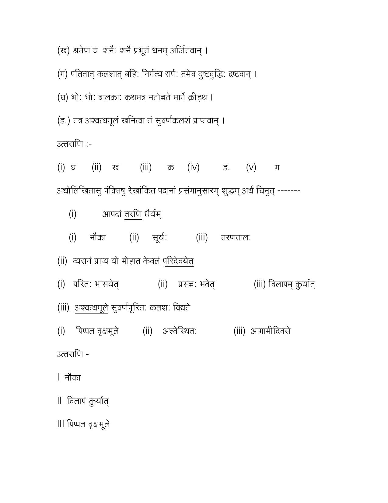 CBSE Worksheets for Class 10 Sanskrit Assignment 5 - Page 29