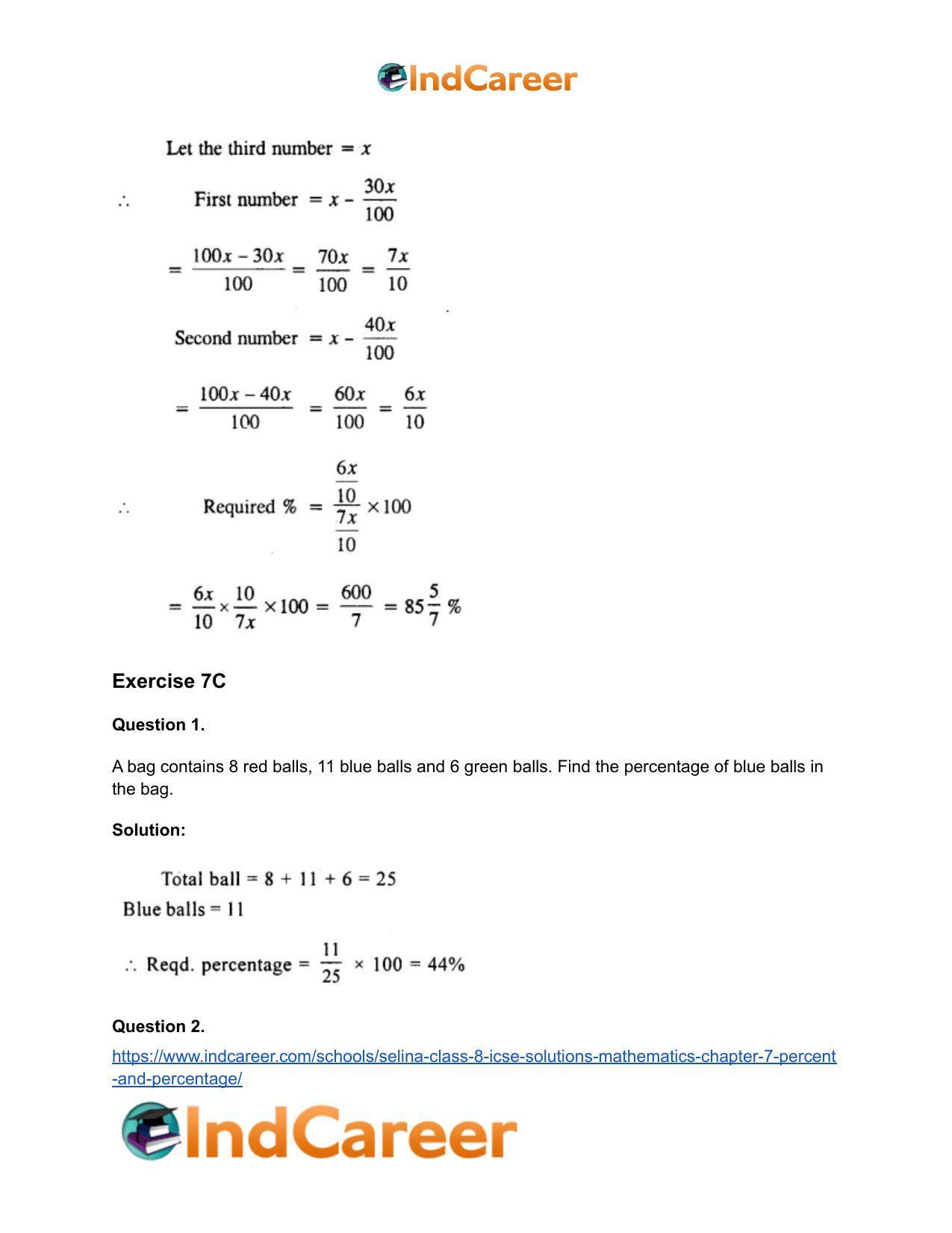 Selina Class 8 ICSE Solutions Mathematics : Chapter 7- Percent and Percentage - Page 28