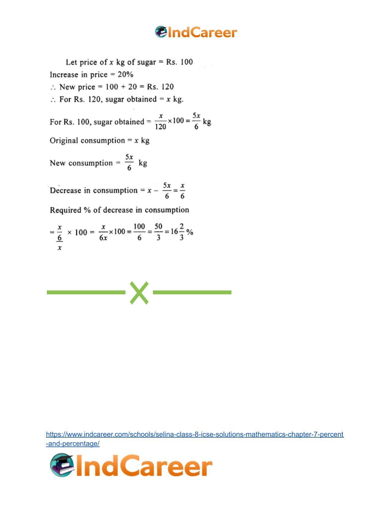 Selina Class 8 ICSE Solutions Mathematics : Chapter 7- Percent and Percentage - Page 36
