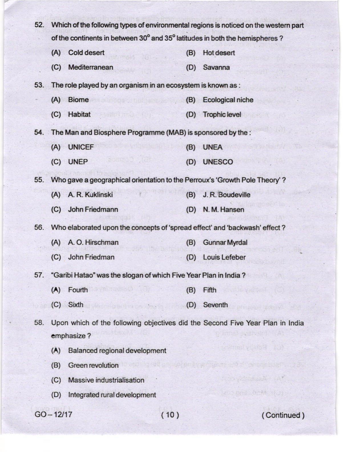 Odisha CPET 2024 GEOLOGY Question Paper - Page 10