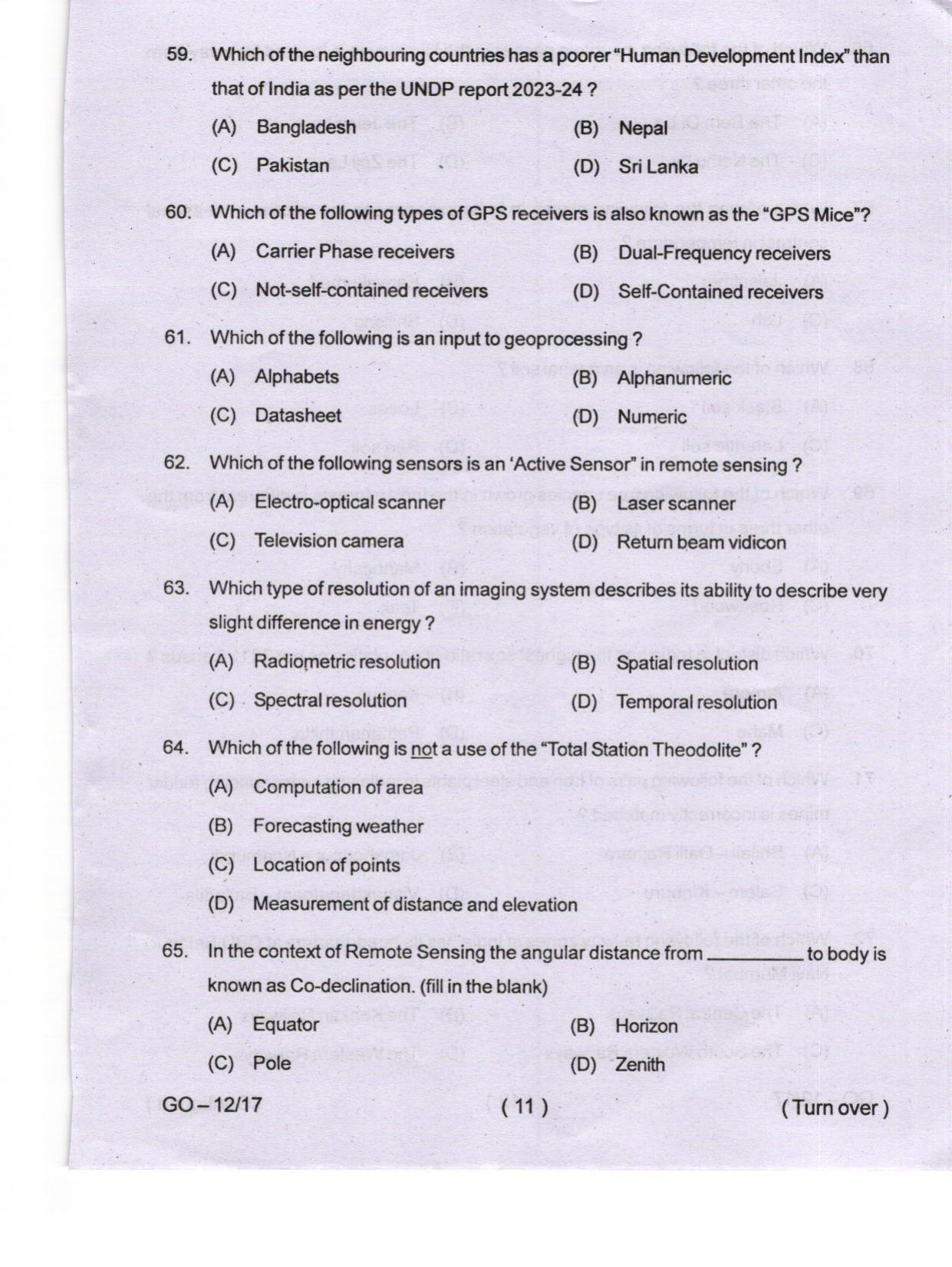 Odisha CPET 2024 GEOLOGY Question Paper - Page 11
