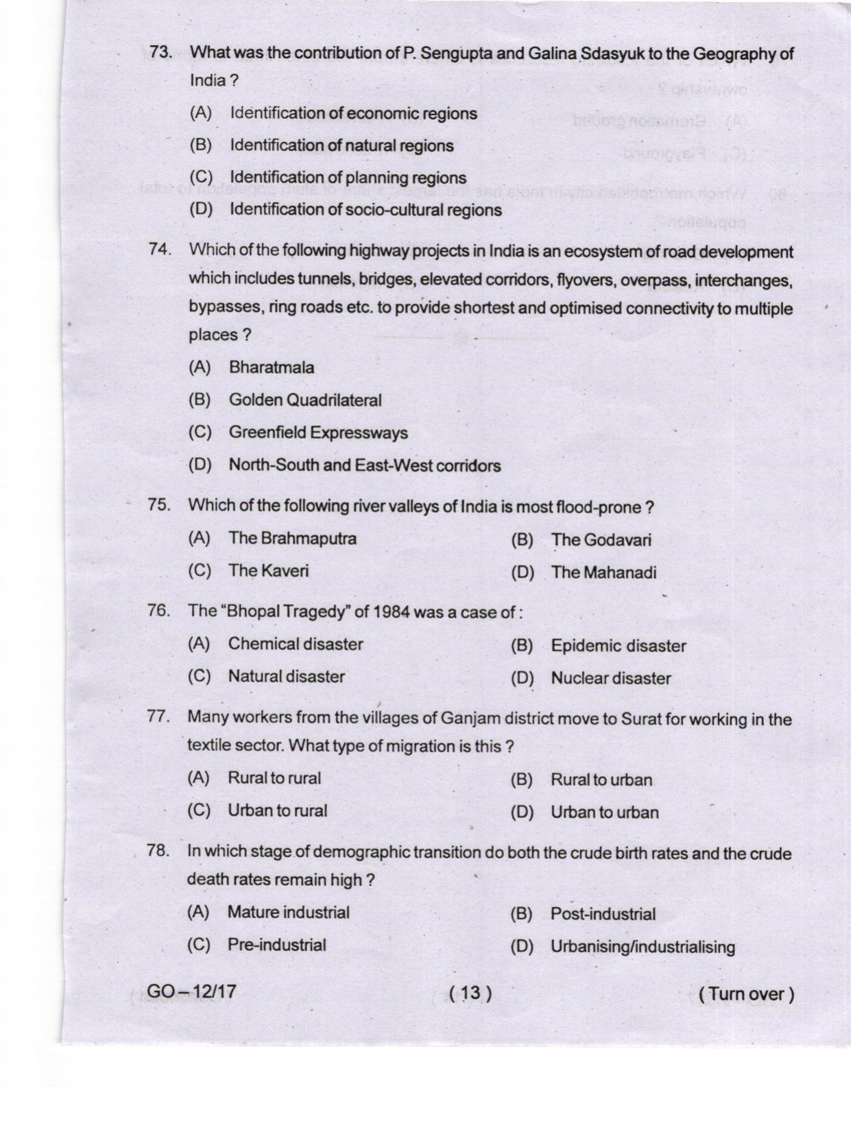 Odisha CPET 2024 GEOLOGY Question Paper - Page 13