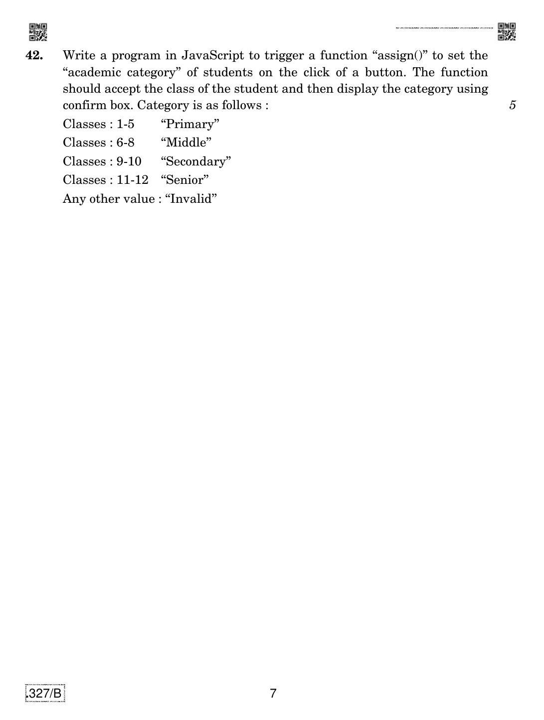 CBSE Class 12 Web Application 2020 Compartment Question Paper - Page 7