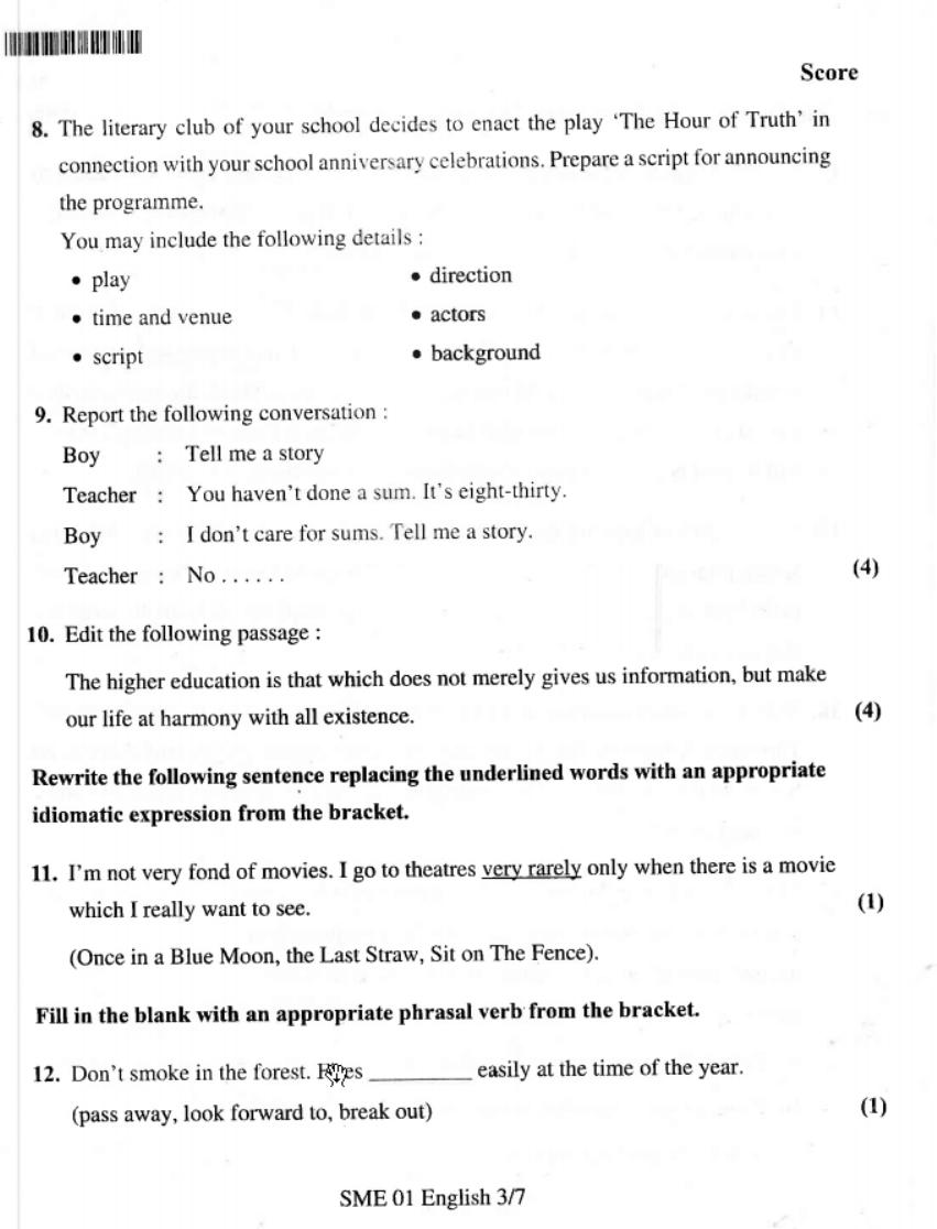 Kerala Plus Two 2019 English Model Question Paper - Page 2