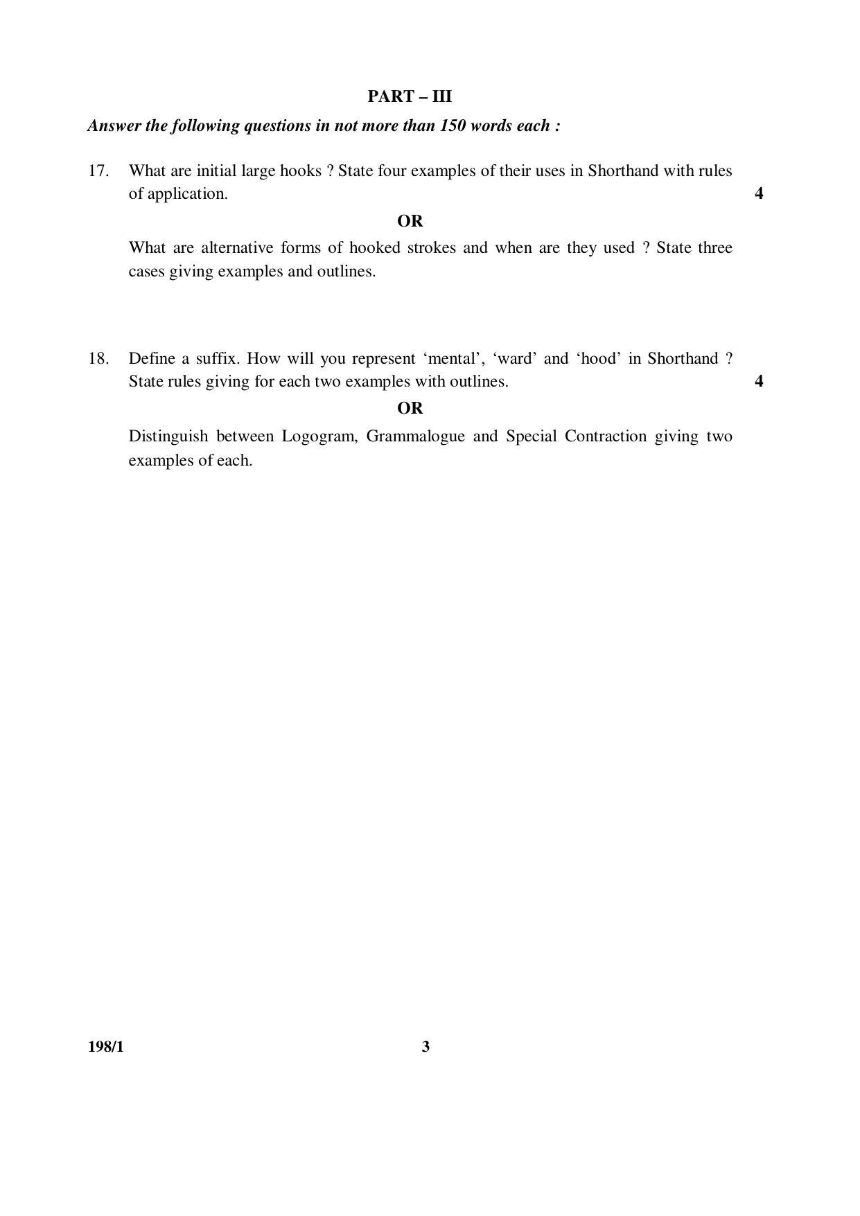 CBSE Class 12 198-1 SHORTHAND (ENGLISH) 2016 Question Paper - Page 3