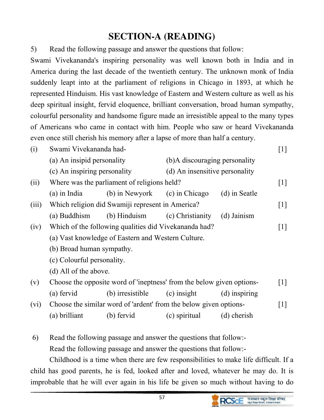 RBSE Class 10 Question Bank - Page 59