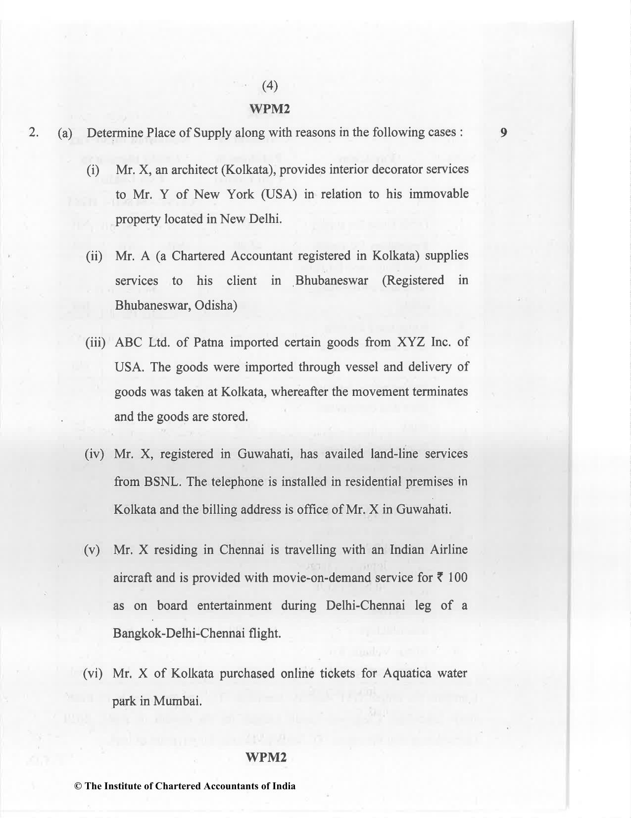 CA Final Jan 2021 Question Paper - Paper 8 – Indirect Tax Laws - Page 4
