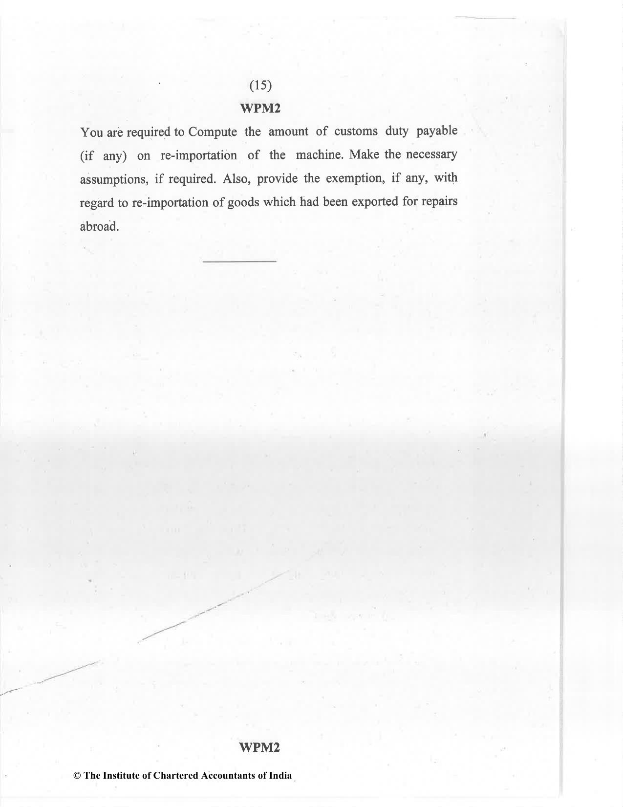 CA Final Jan 2021 Question Paper - Paper 8 – Indirect Tax Laws - Page 15