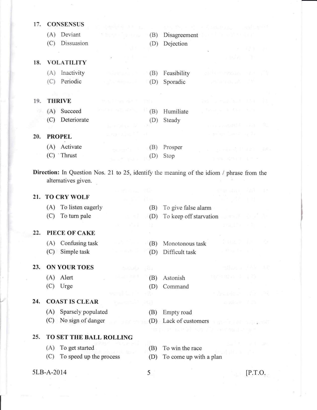KLEE 5 Year LLB Exam 2014 Question Paper - Page 5