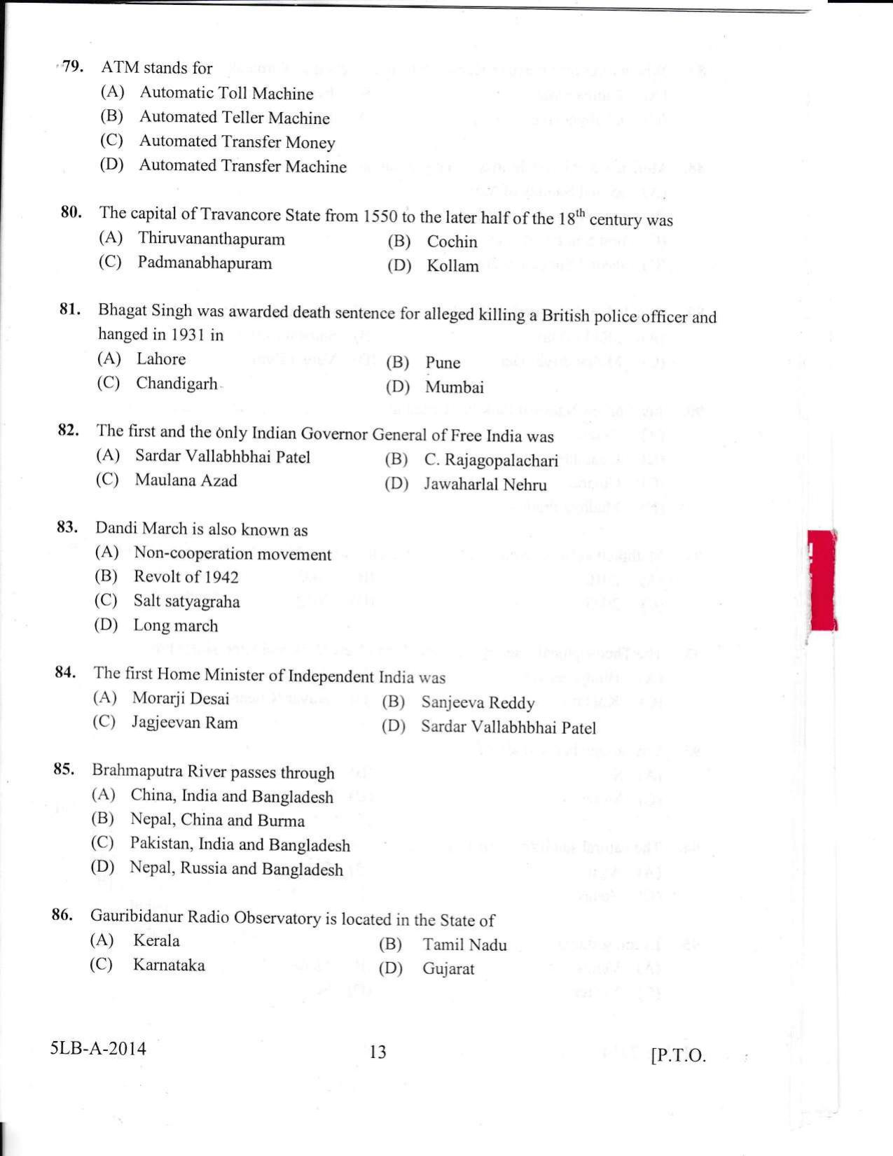 KLEE 5 Year LLB Exam 2014 Question Paper - Page 13