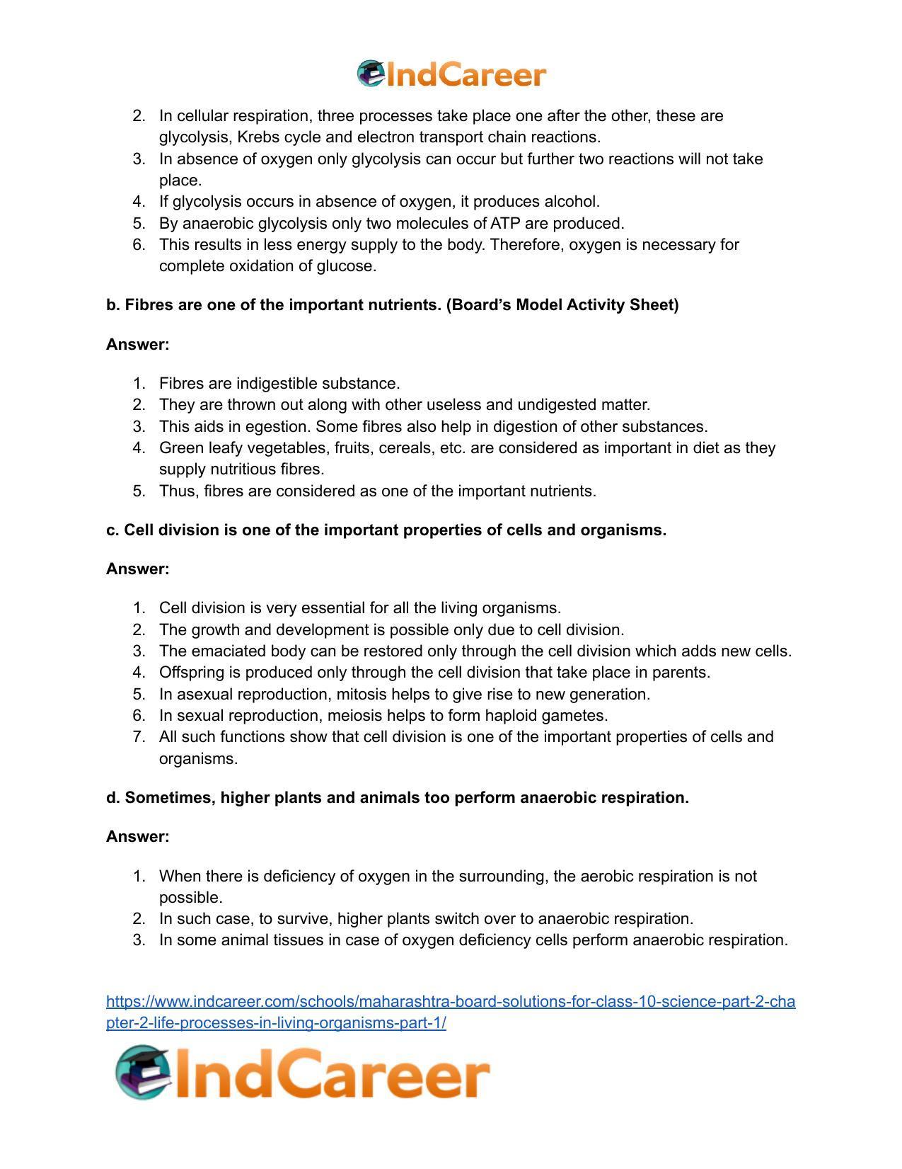 Maharashtra Board Solutions for Class 10- Science (Part 2): Chapter 2- Life Processes in Living Organisms Part – 1 - Page 7