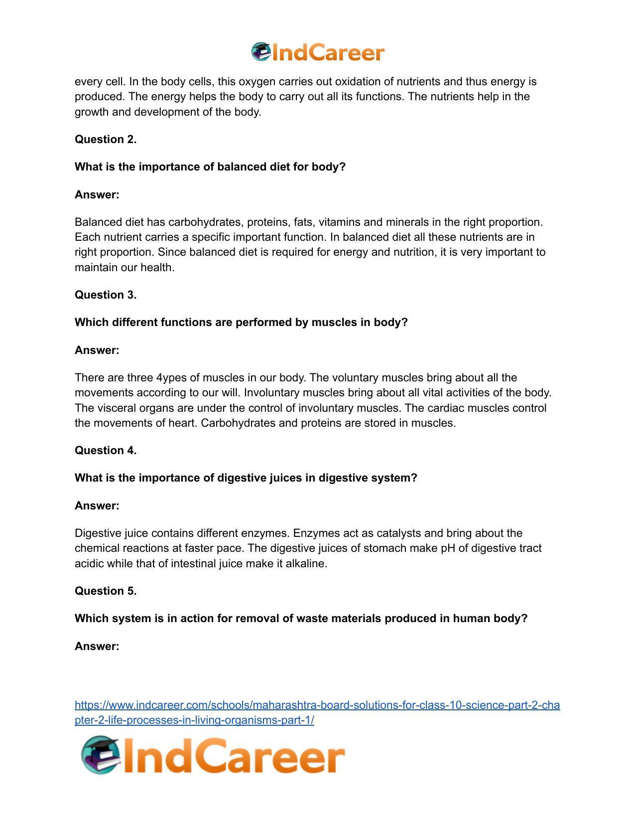 Maharashtra Board Solutions for Class 10- Science (Part 2): Chapter 2- Life Processes in Living Organisms Part – 1 - Page 20
