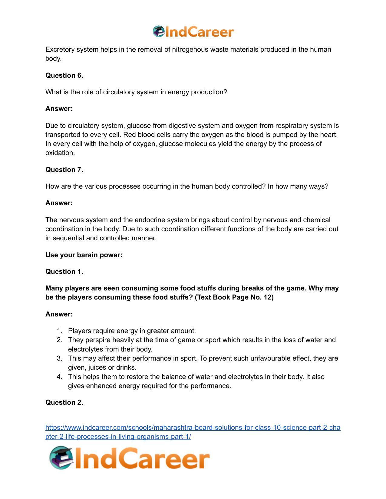 Maharashtra Board Solutions for Class 10- Science (Part 2): Chapter 2- Life Processes in Living Organisms Part – 1 - Page 21