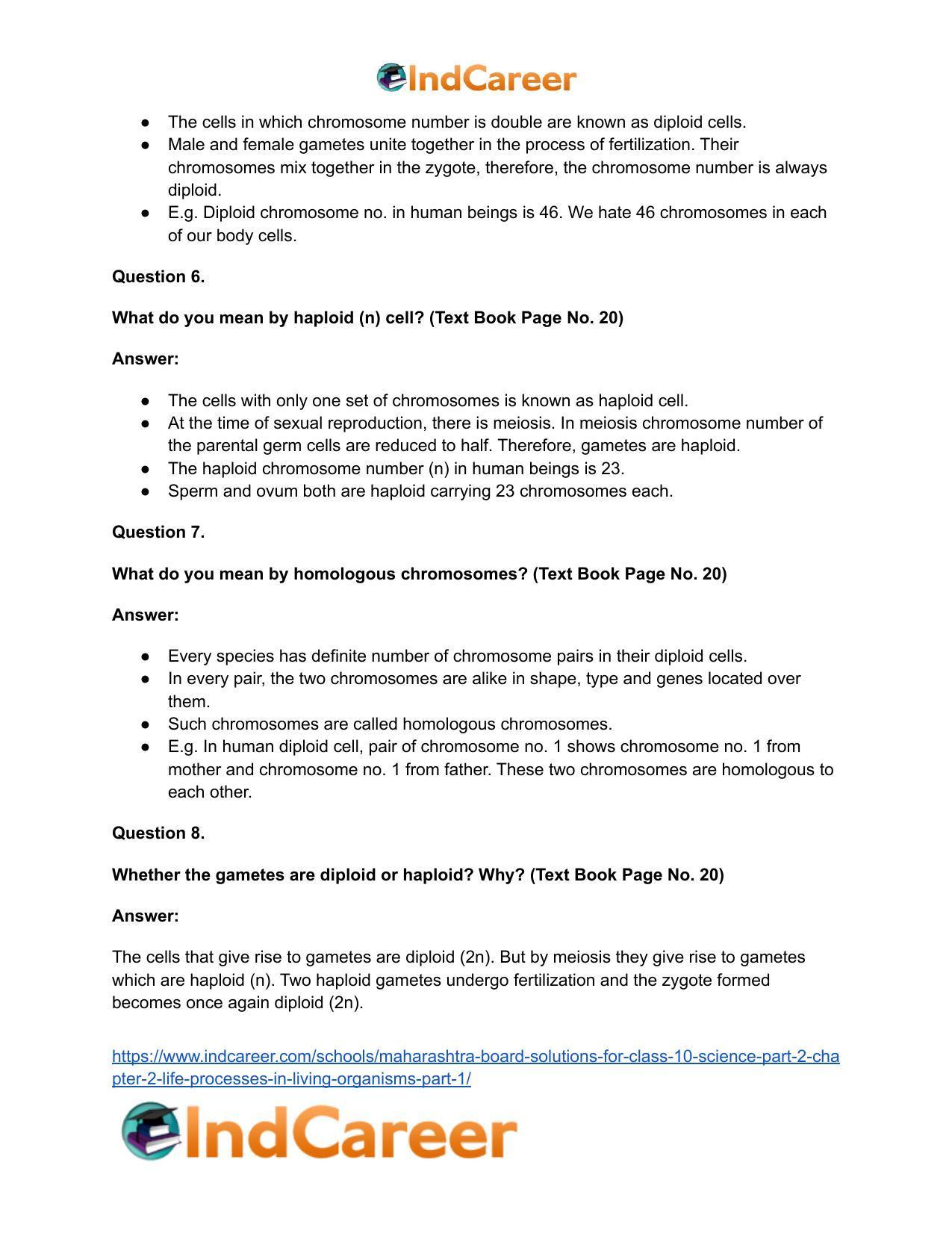 Maharashtra Board Solutions for Class 10- Science (Part 2): Chapter 2- Life Processes in Living Organisms Part – 1 - Page 23