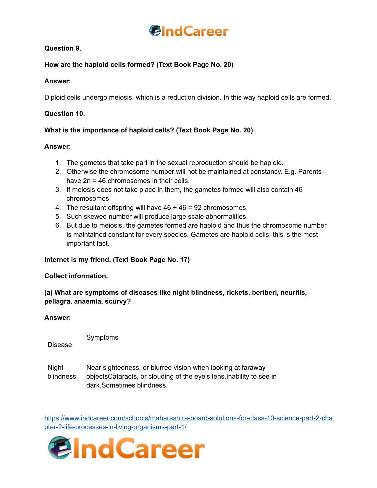 Maharashtra Board Solutions for Class 10- Science (Part 2): Chapter 2- Life Processes in Living Organisms Part – 1 - Page 24