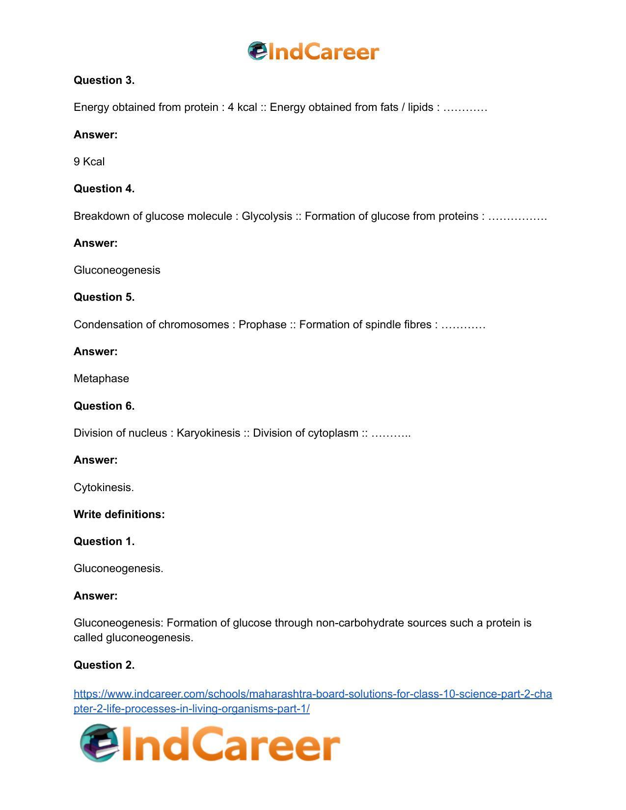 Maharashtra Board Solutions for Class 10- Science (Part 2): Chapter 2- Life Processes in Living Organisms Part – 1 - Page 33