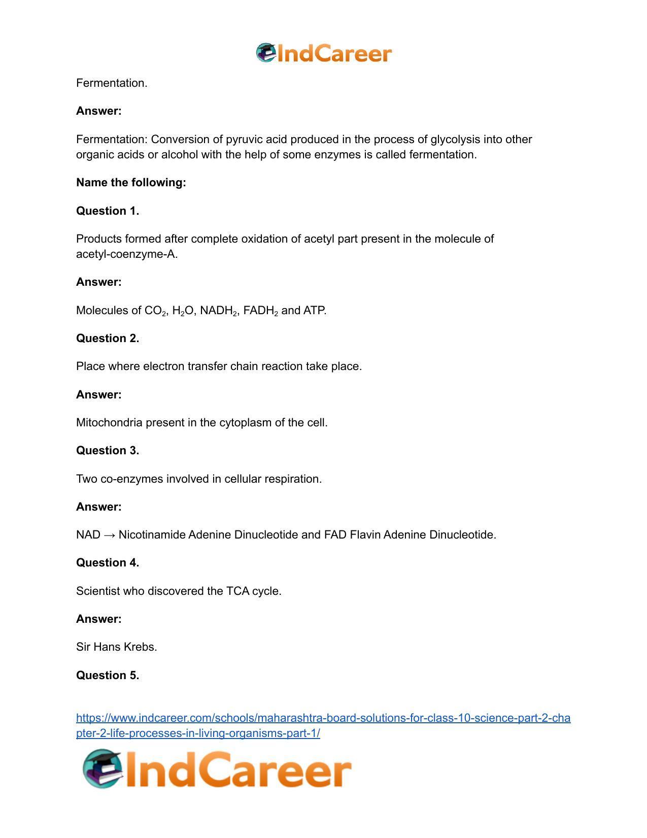 Maharashtra Board Solutions for Class 10- Science (Part 2): Chapter 2- Life Processes in Living Organisms Part – 1 - Page 34