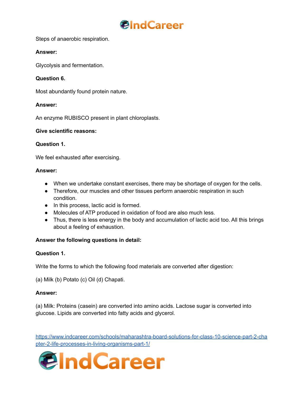 Maharashtra Board Solutions for Class 10- Science (Part 2): Chapter 2- Life Processes in Living Organisms Part – 1 - Page 35