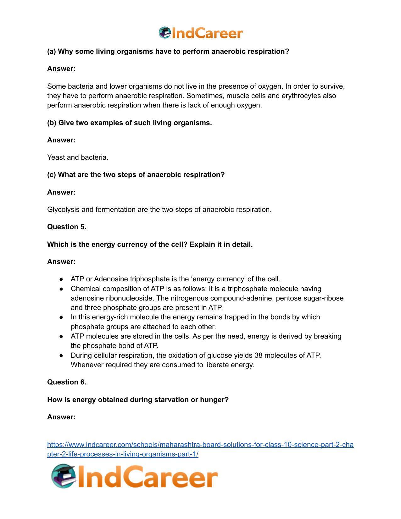 Maharashtra Board Solutions for Class 10- Science (Part 2): Chapter 2- Life Processes in Living Organisms Part – 1 - Page 37