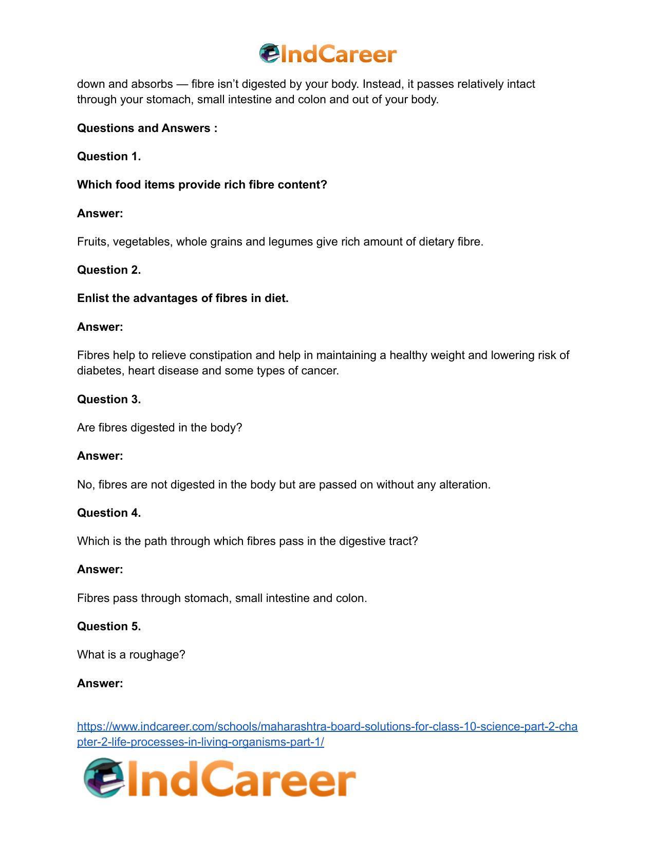 Maharashtra Board Solutions for Class 10- Science (Part 2): Chapter 2- Life Processes in Living Organisms Part – 1 - Page 43