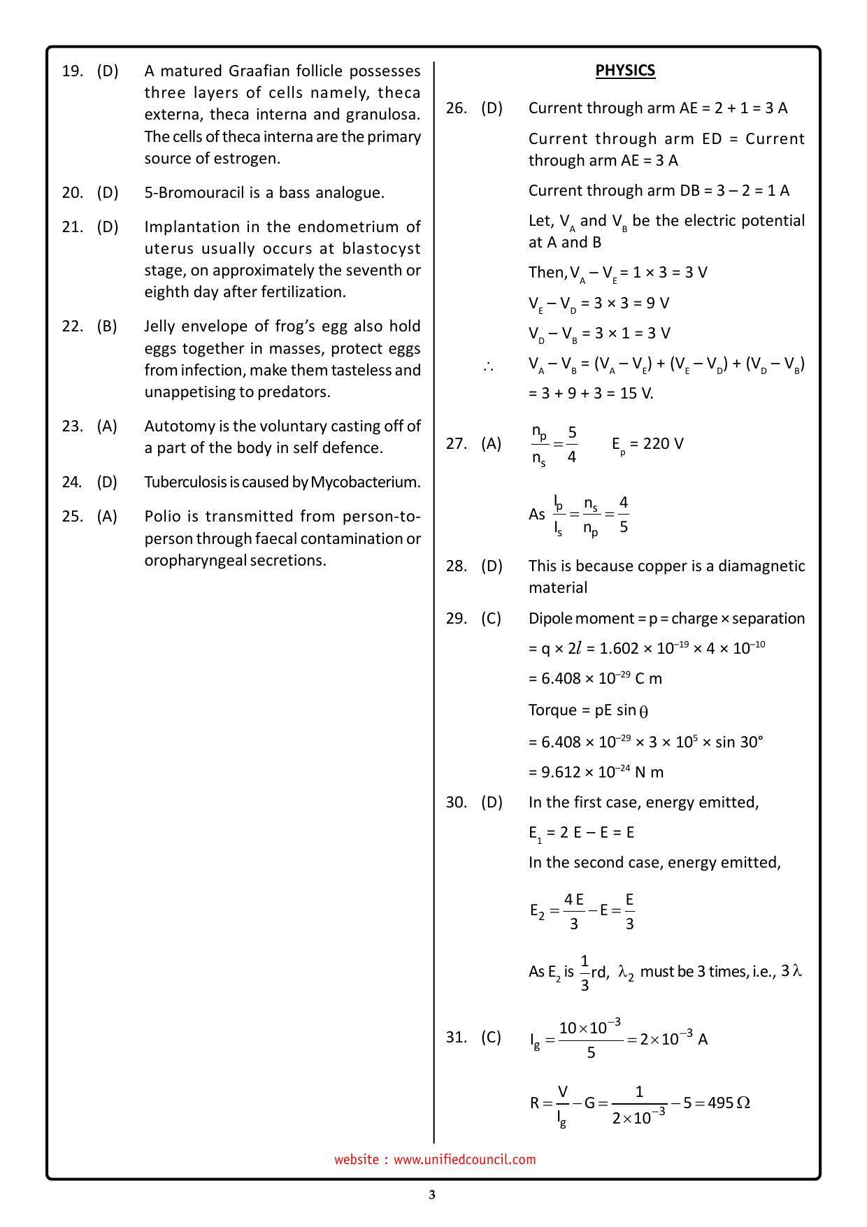 NSTSE 2023 Class 12 PCB Answer Key (Paper Code 489) - Page 3