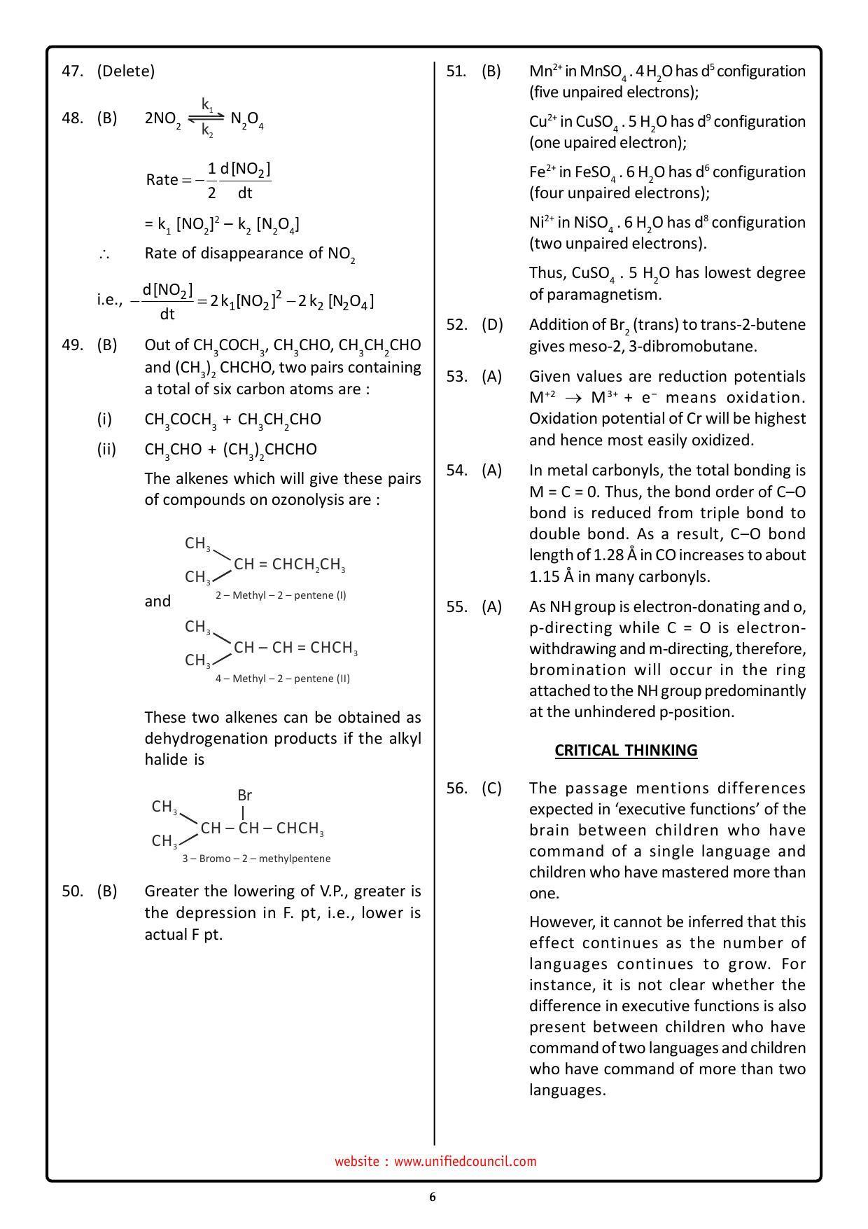 NSTSE 2023 Class 12 PCB Answer Key (Paper Code 489) - Page 6