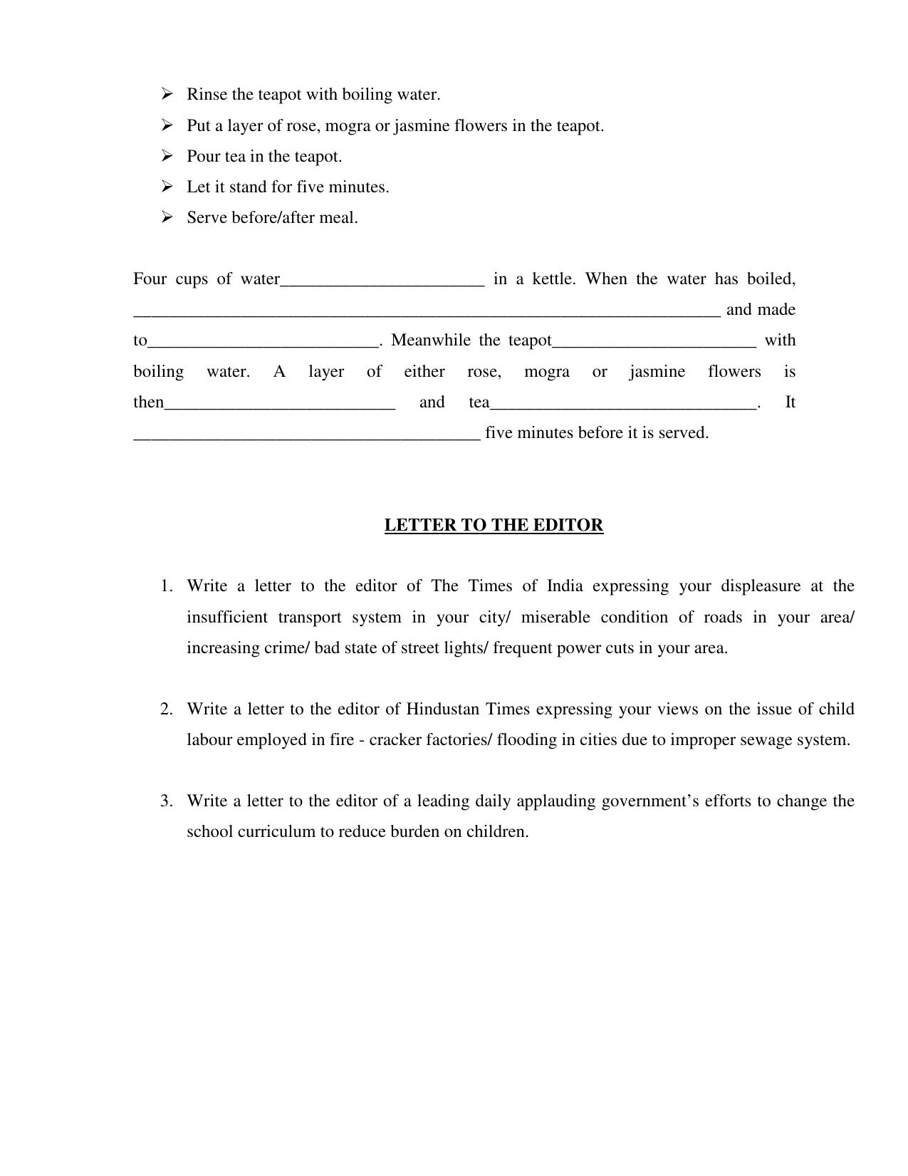 CBSE Worksheets for Class 8 English Assignment 64 - Page 2