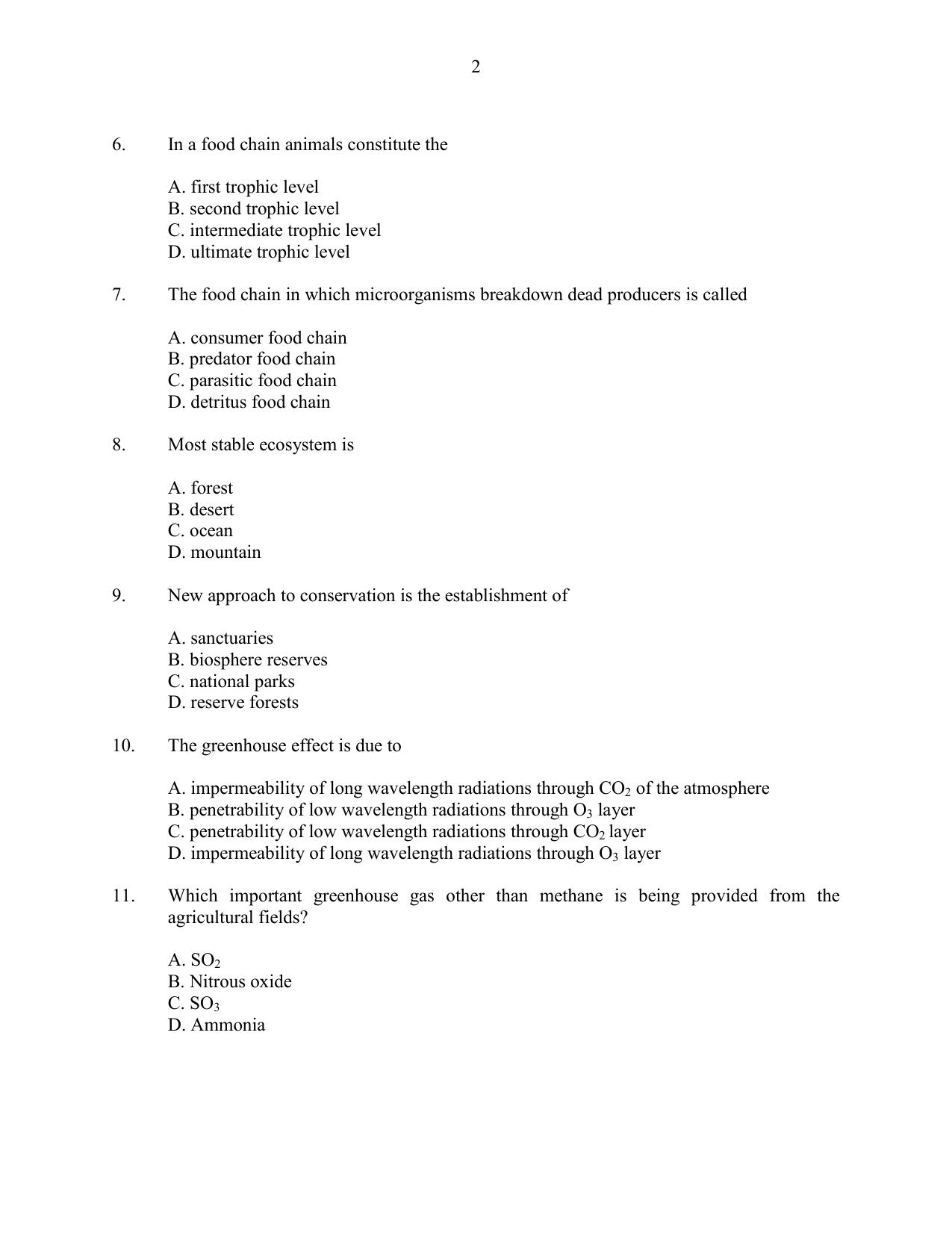 CUSAT CAT 2016 Engineering Sc. Question Paper - Page 2