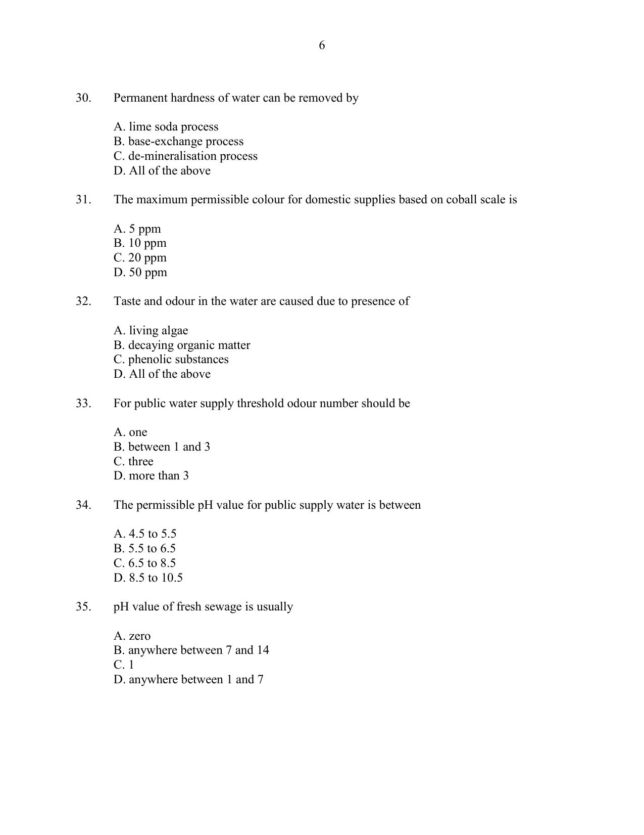 CUSAT CAT 2016 Engineering Sc. Question Paper - Page 6