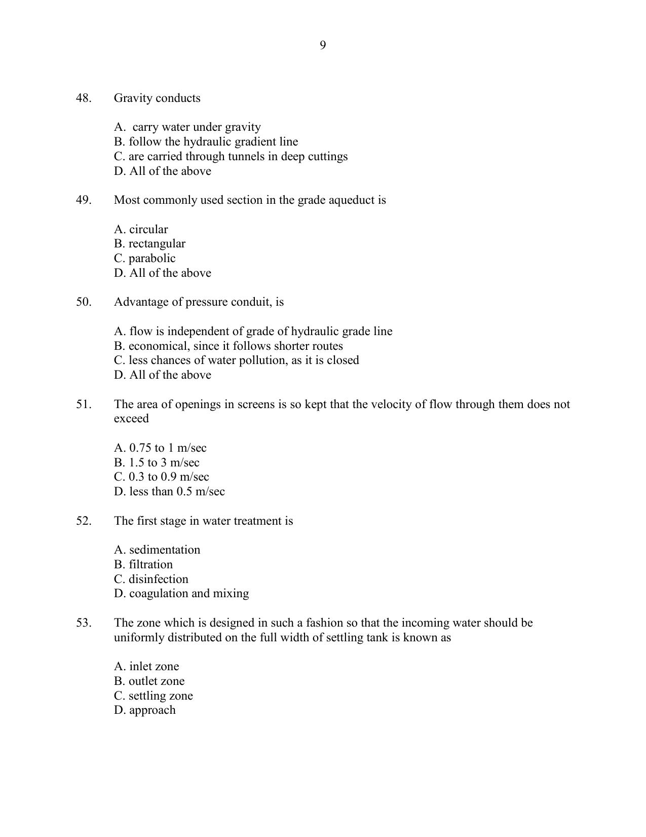 CUSAT CAT 2016 Engineering Sc. Question Paper - Page 9
