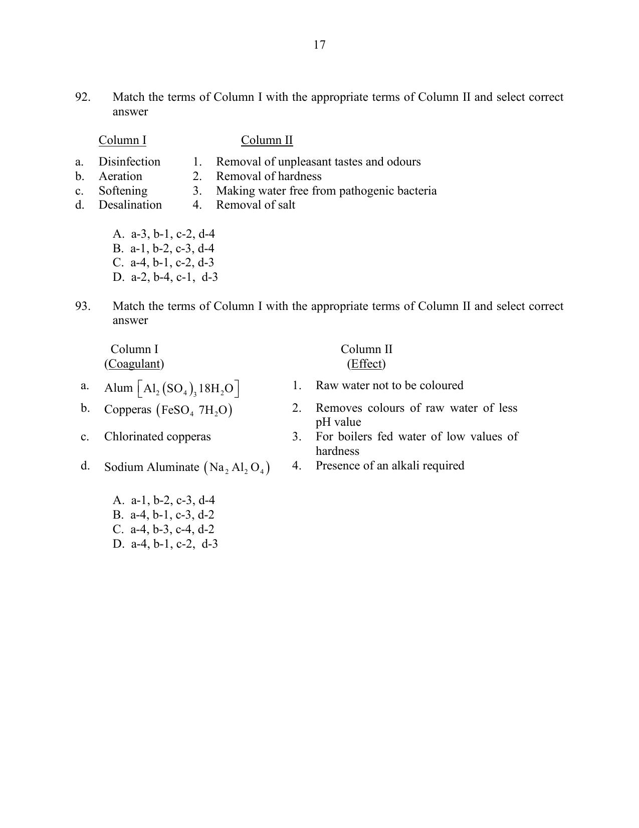 CUSAT CAT 2016 Engineering Sc. Question Paper - Page 17