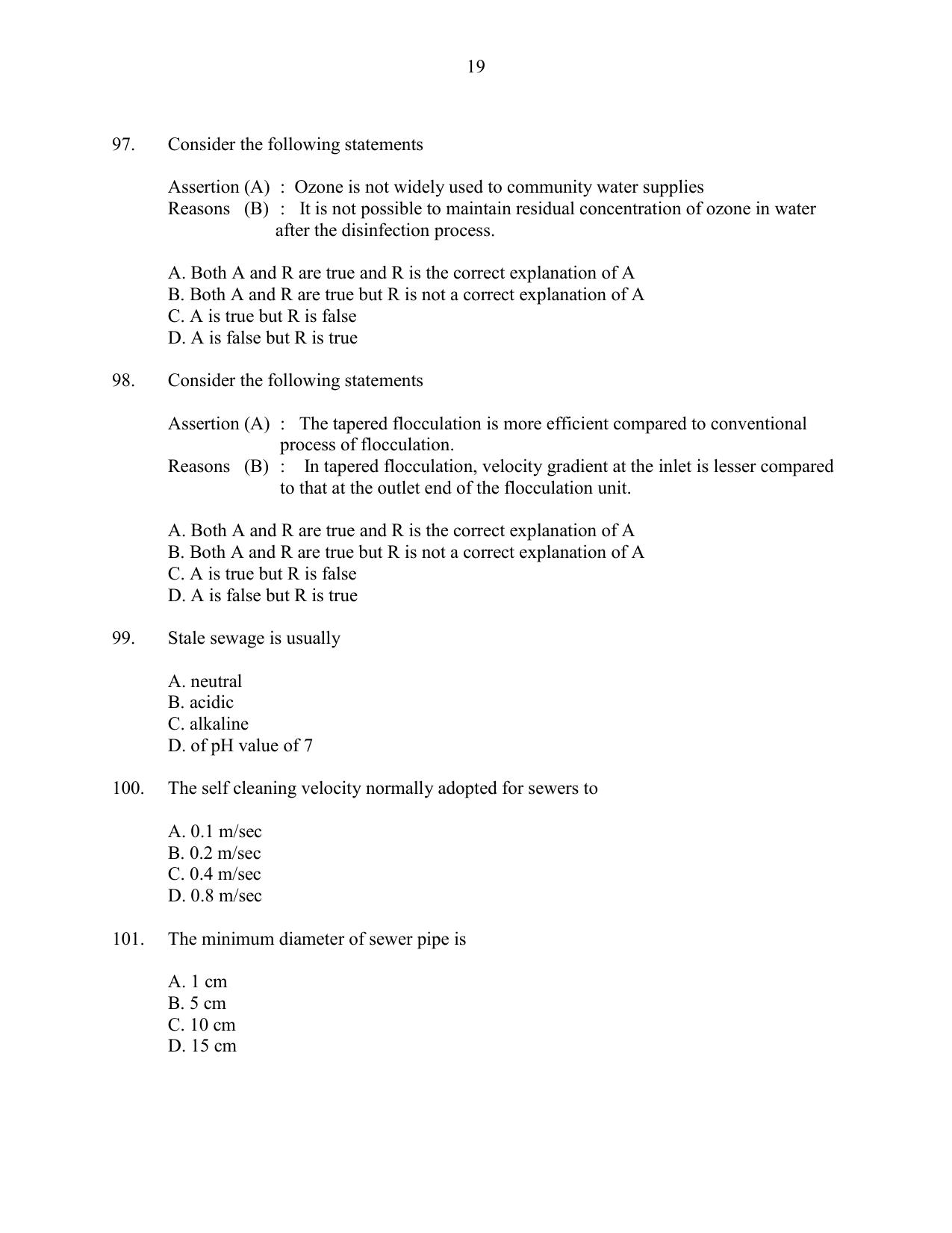 CUSAT CAT 2016 Engineering Sc. Question Paper - Page 19