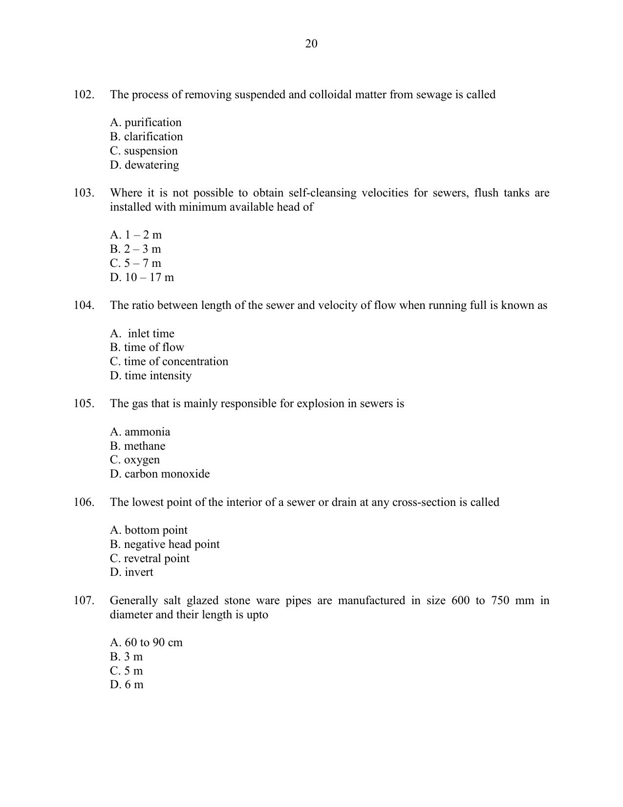 CUSAT CAT 2016 Engineering Sc. Question Paper - Page 20