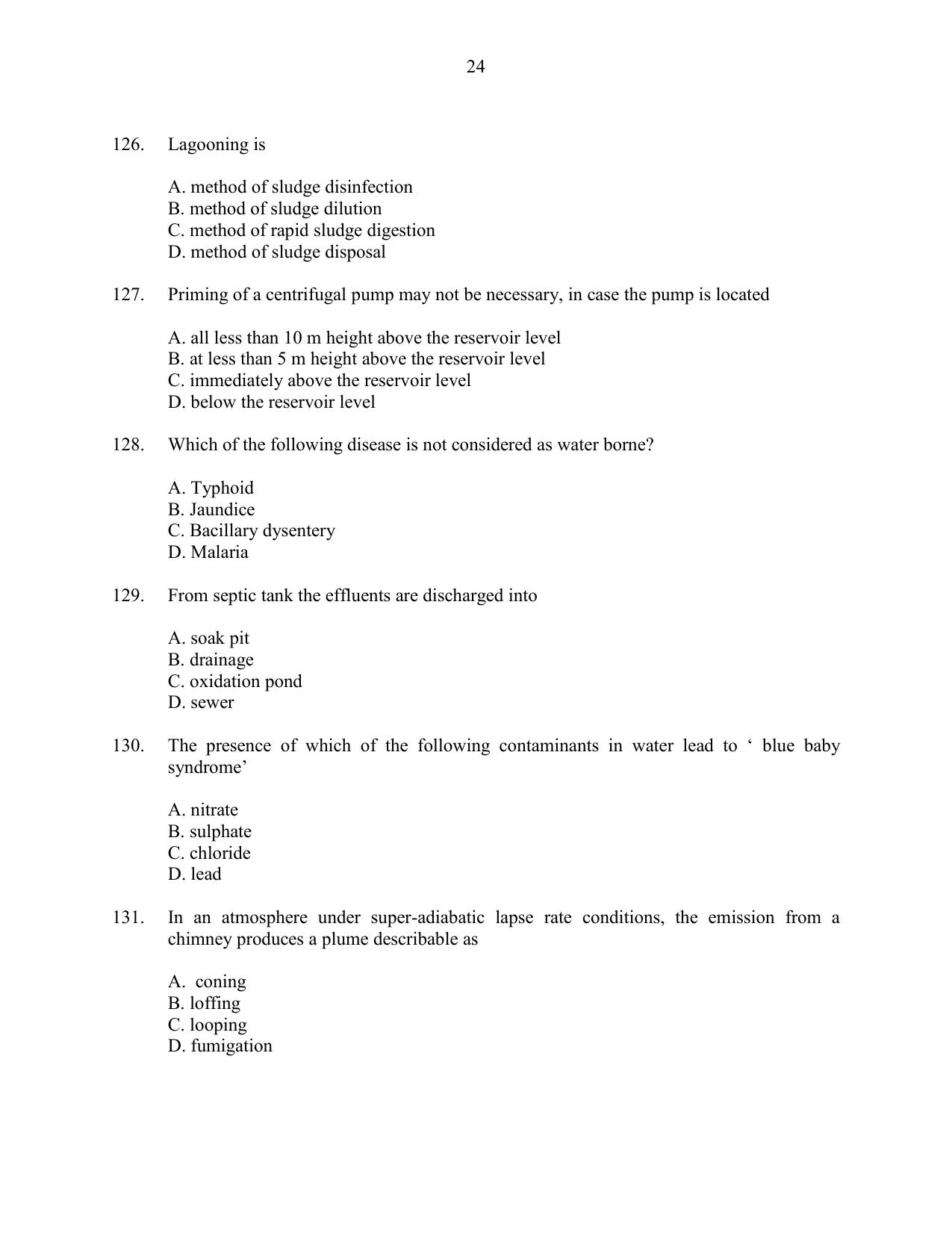 CUSAT CAT 2016 Engineering Sc. Question Paper - Page 24