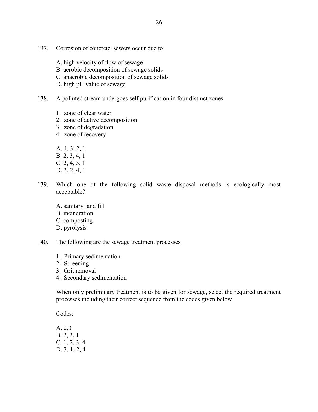 CUSAT CAT 2016 Engineering Sc. Question Paper - Page 26