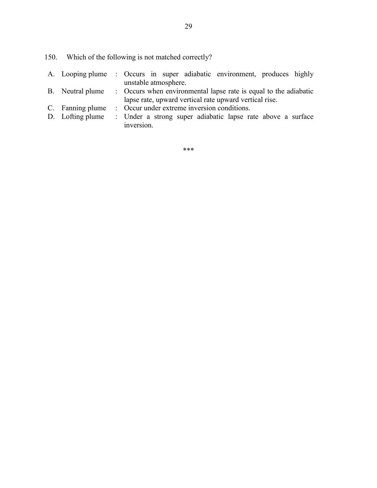 CUSAT CAT 2016 Engineering Sc. Question Paper - Page 29