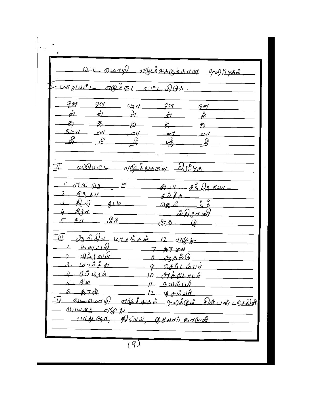 Worksheet for Class 4 Tamil Assignment 6 - Page 9