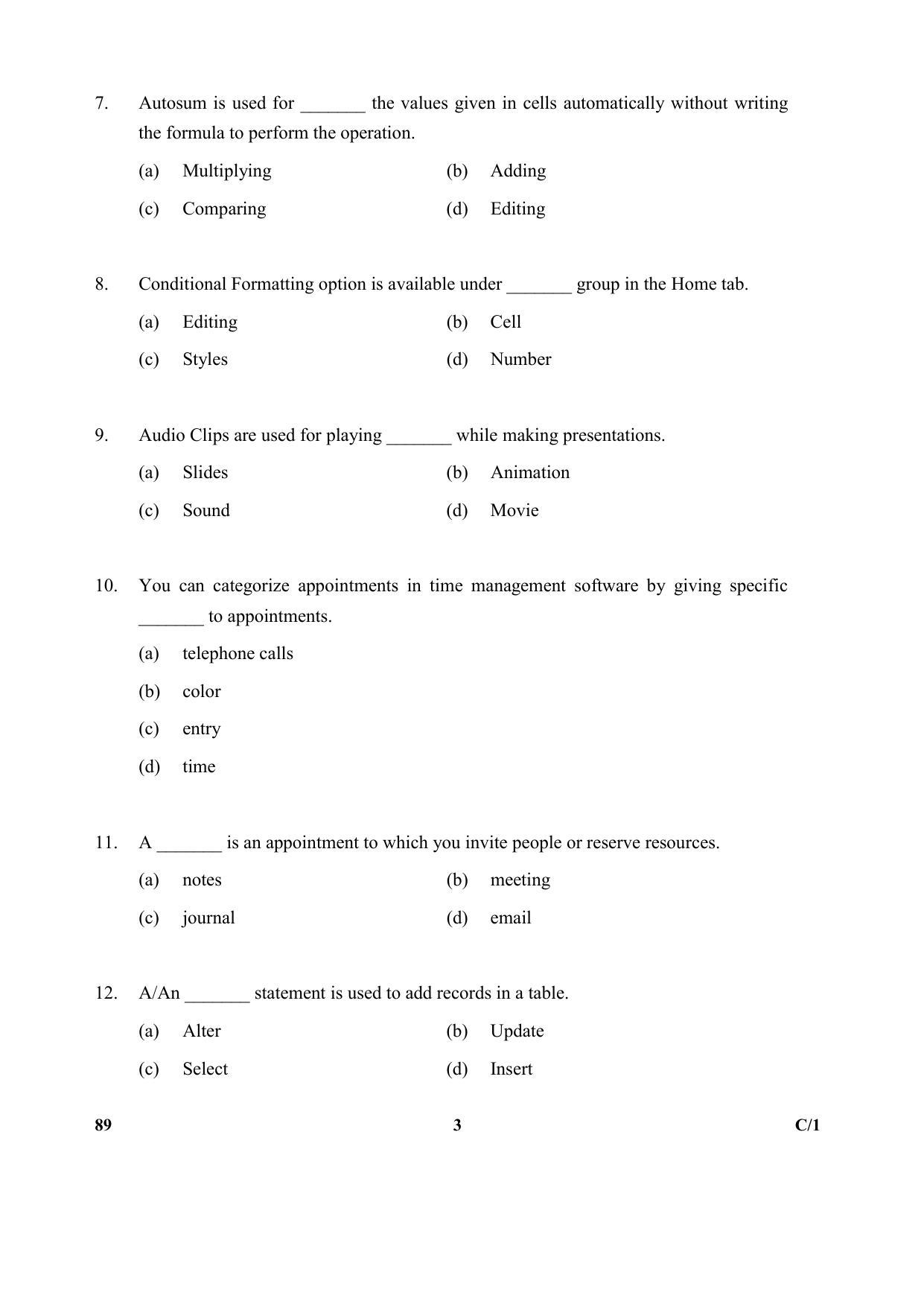 CBSE Class 10 89 (Information Technology) 2018 Compartment Question Paper - Page 3