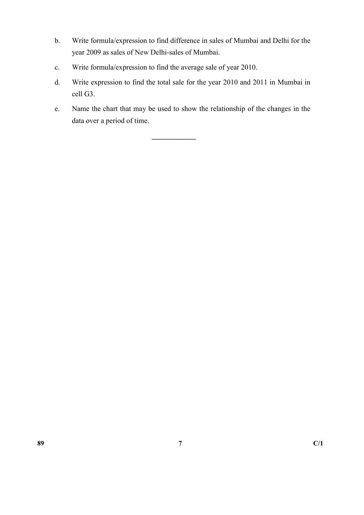 CBSE Class 10 89 (Information Technology) 2018 Compartment Question Paper - Page 7