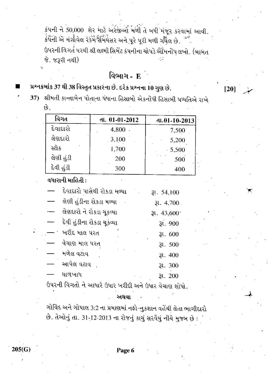 Gujarat Board Class 12th Question Paper March 2019: 205 (G) - Page 6
