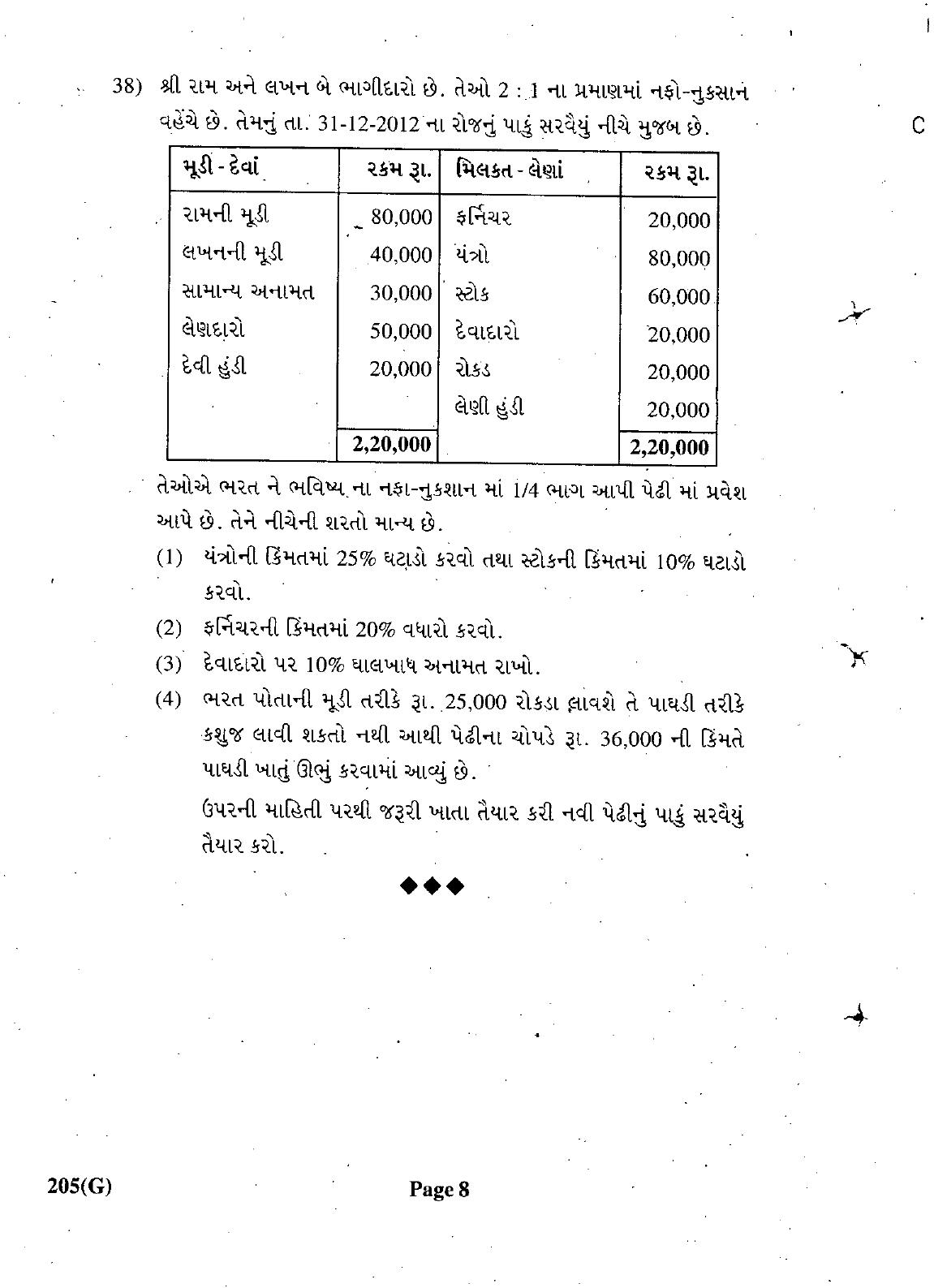 Gujarat Board Class 12th Question Paper March 2019: 205 (G) - Page 8