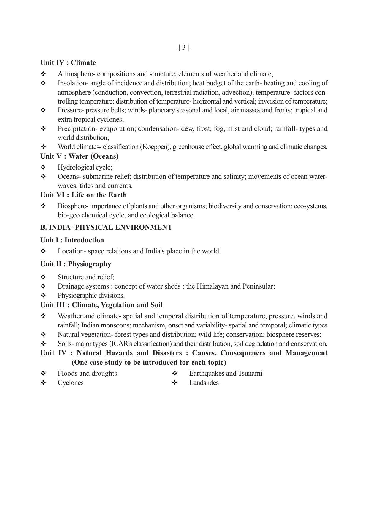 AHSEC 1st Year Geography Syllabus - Page 3