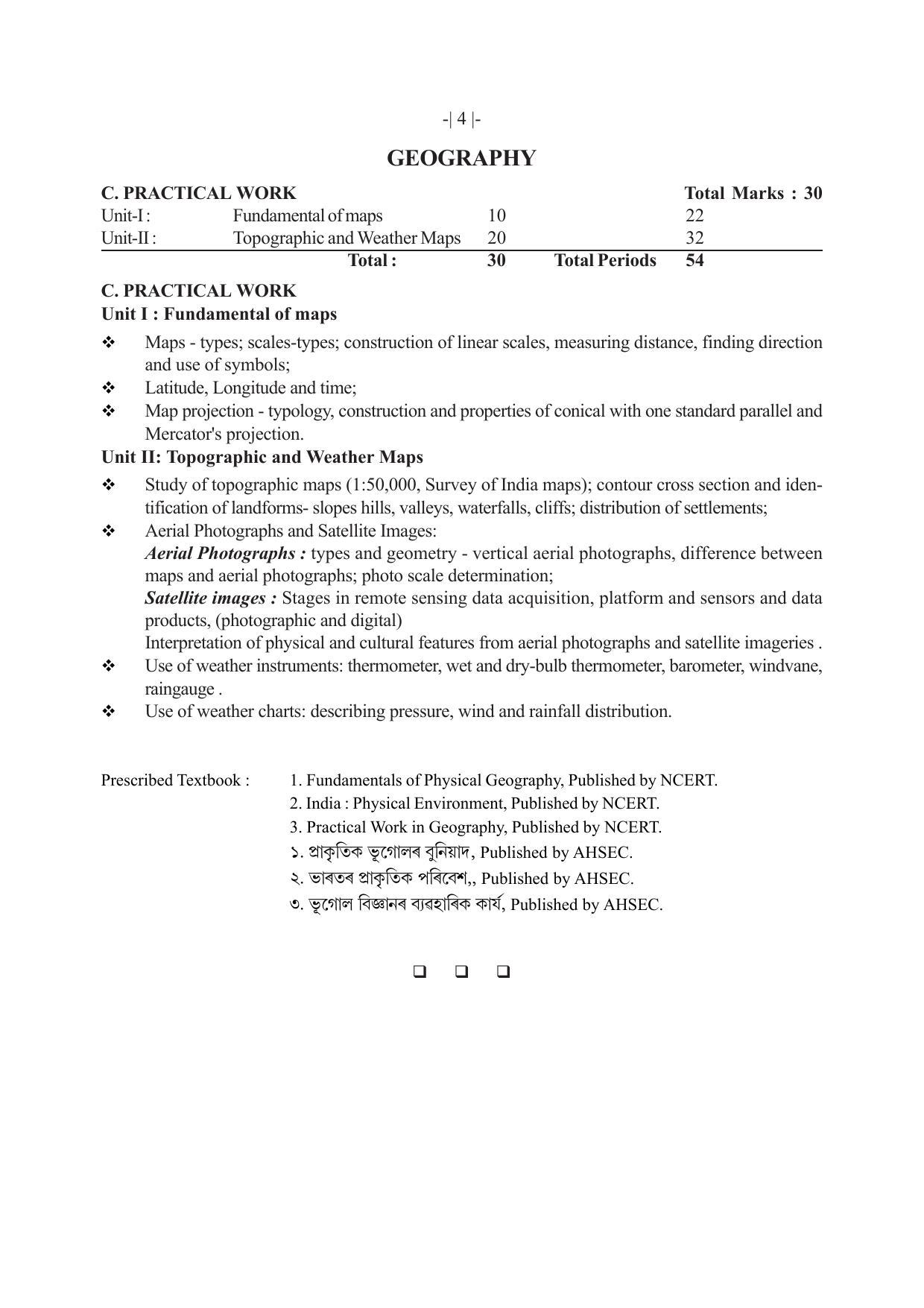 AHSEC 1st Year Geography Syllabus - Page 4