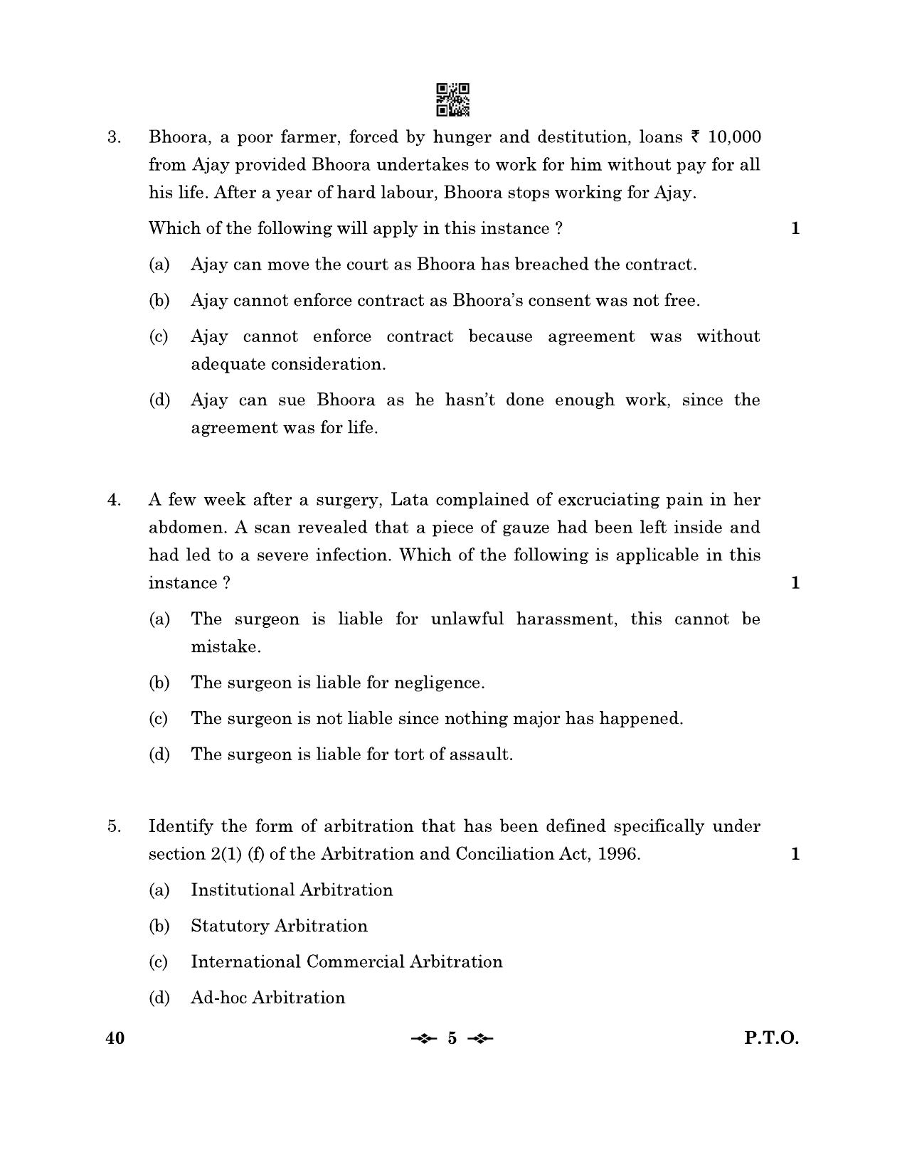 CBSE Class 12 40_Legal Studies 2023 Question Paper - Page 5