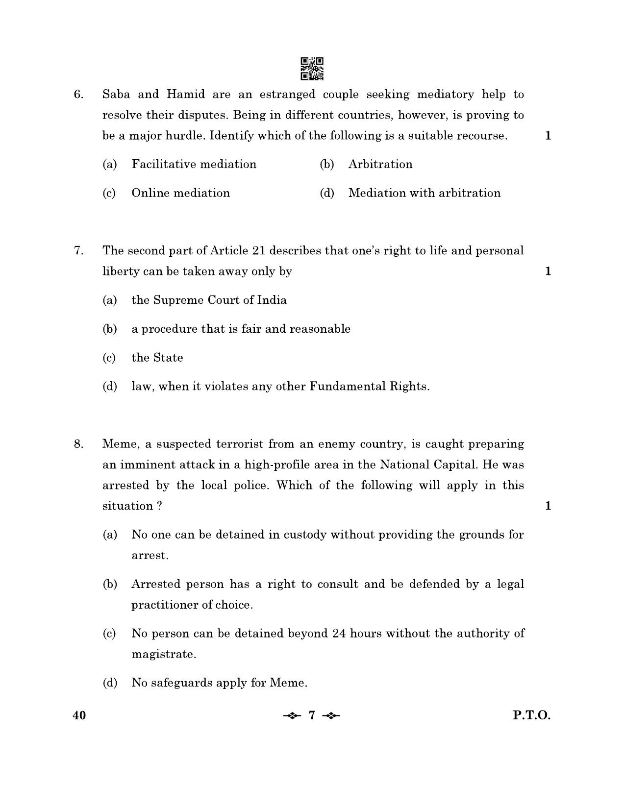CBSE Class 12 40_Legal Studies 2023 Question Paper - Page 7