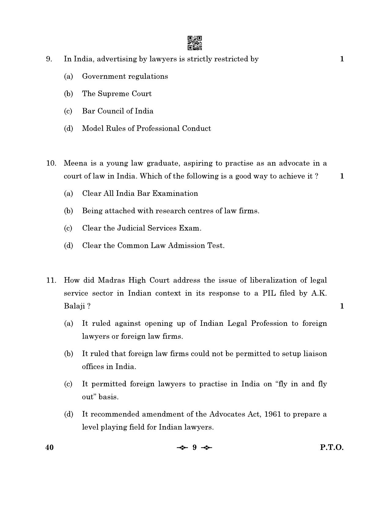 CBSE Class 12 40_Legal Studies 2023 Question Paper - Page 9