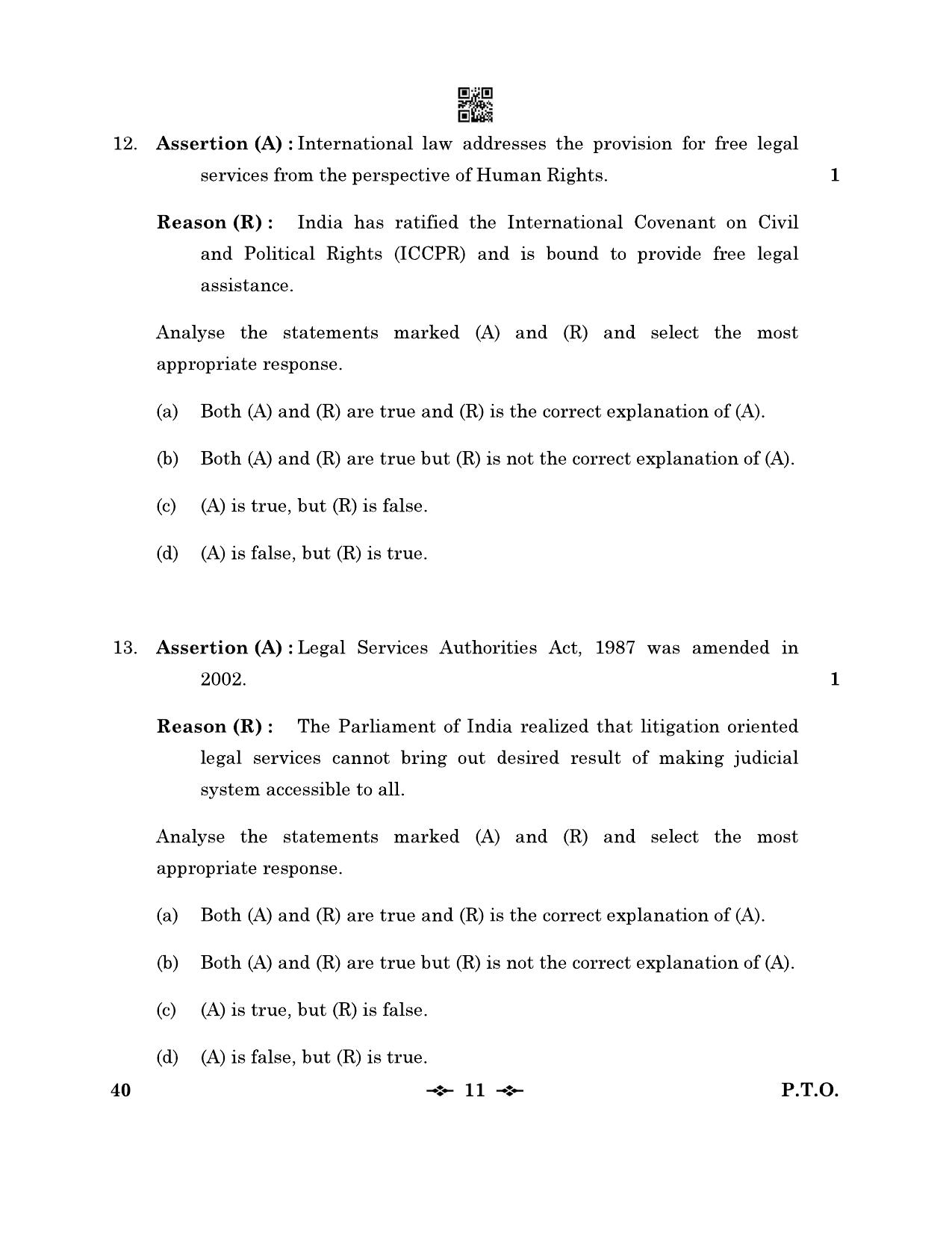 CBSE Class 12 40_Legal Studies 2023 Question Paper - Page 11